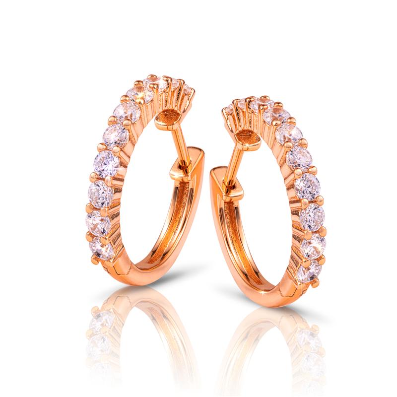 Rose Gold-Finished Sterling Silver Eternity Earrings
